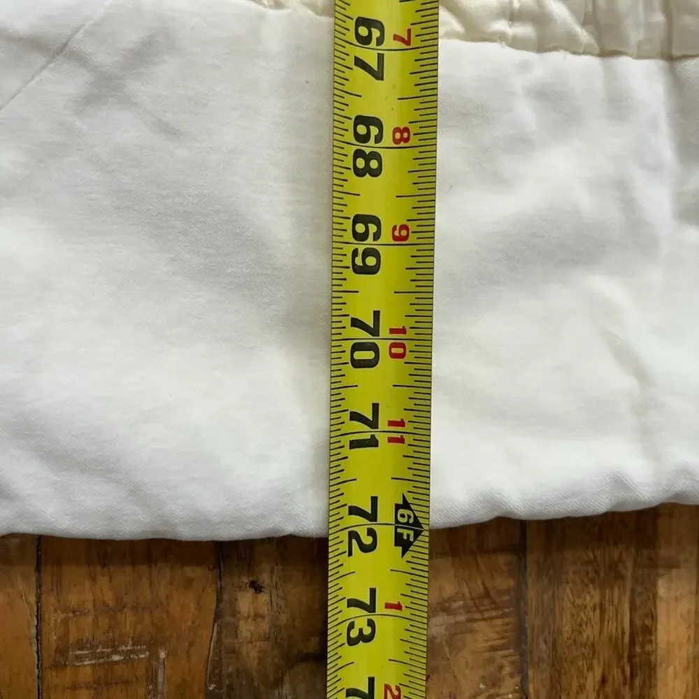 Pottery Barn Cream Velvet Channel Stitch Quilt 72